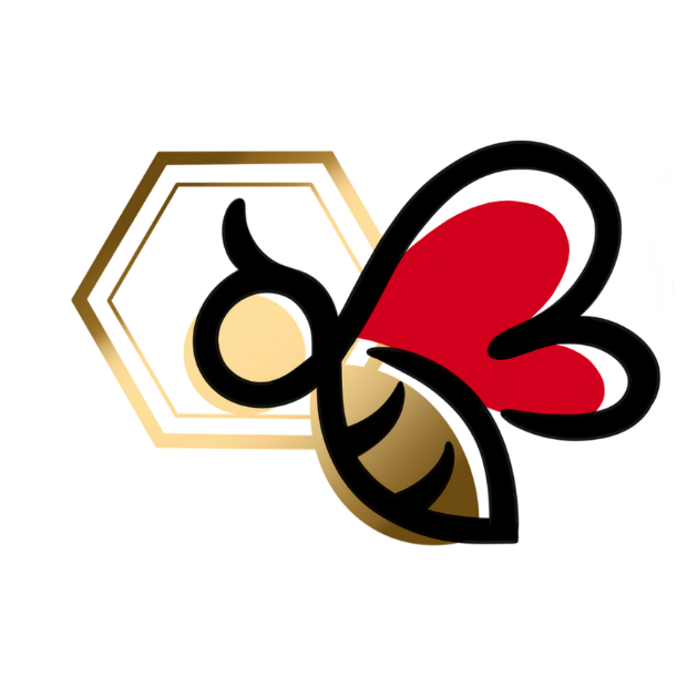 B Hive Wellness red and gold bee logo icon